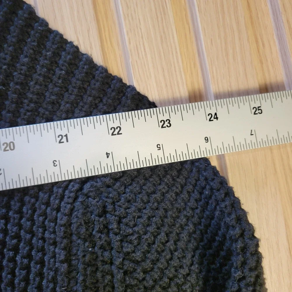 IZOD Mens XL Colorblock Henley Sweater Grey Black Waffle Knit Mock Neck Pullover